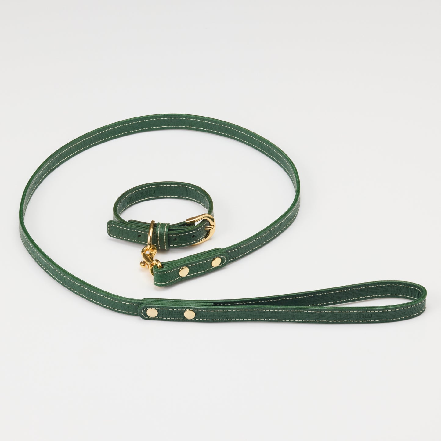 Classic standard dog collar & leash, Green S