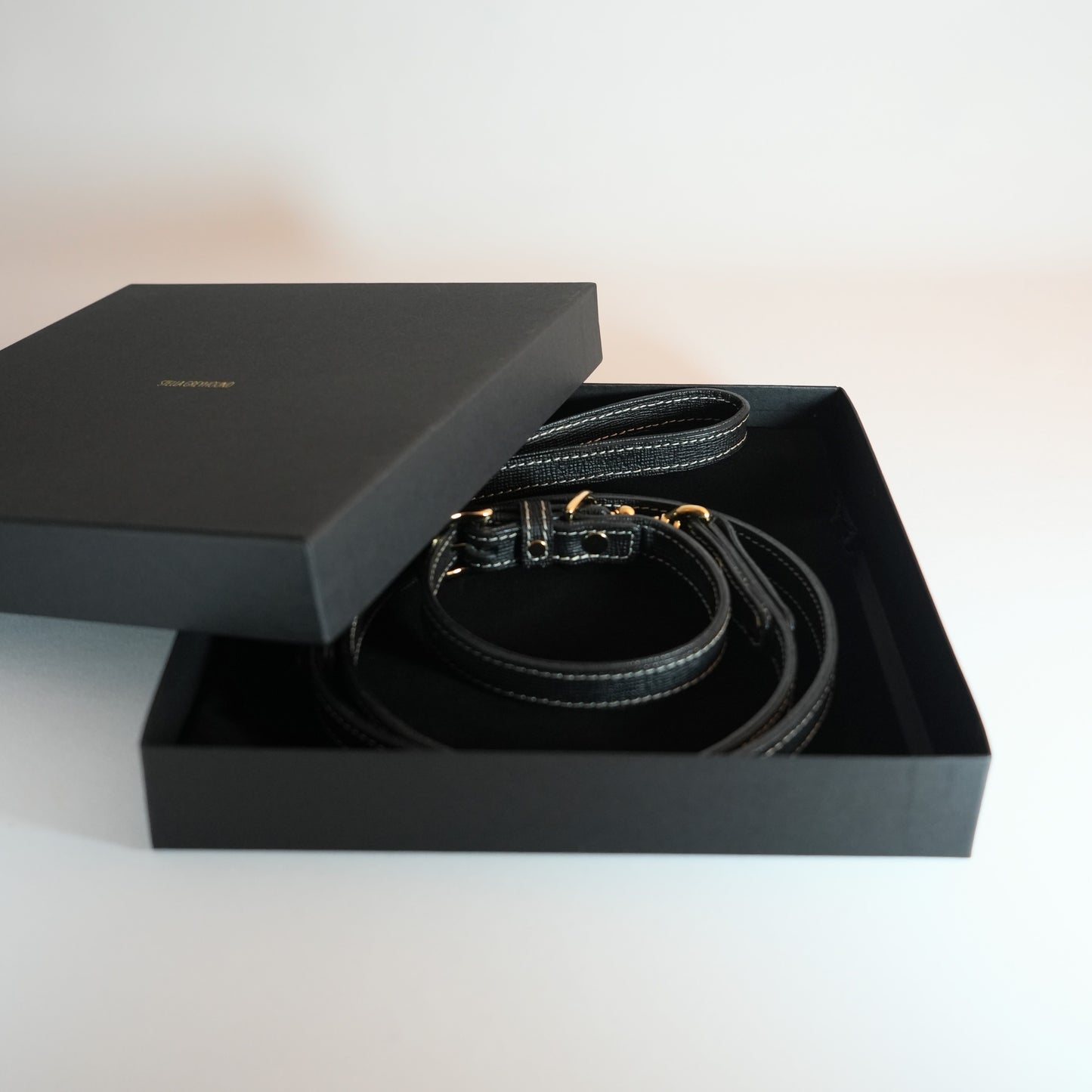 Classic standard dog collar & leash, Black S